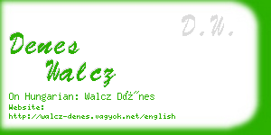 denes walcz business card